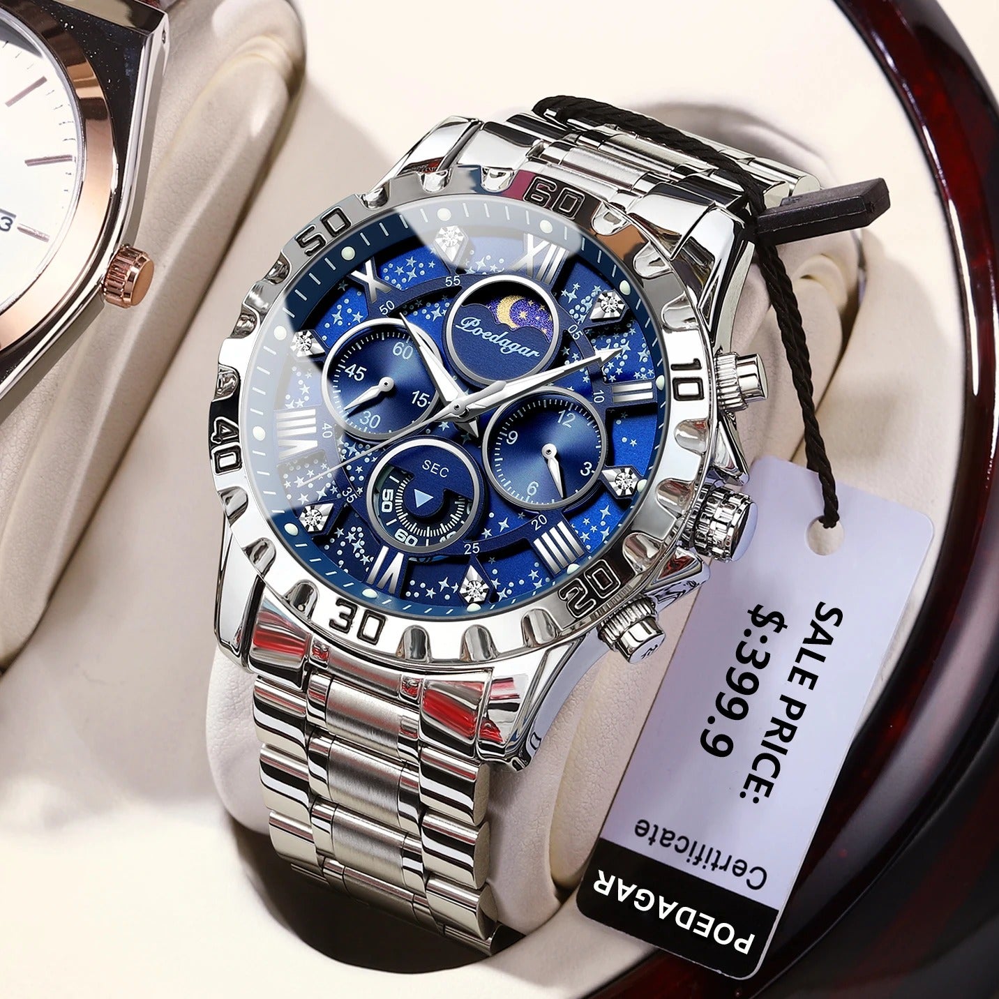 POEDAGAR Luxury Man Wristwatch Waterproof Luminous Chronograph Sports Men Watch