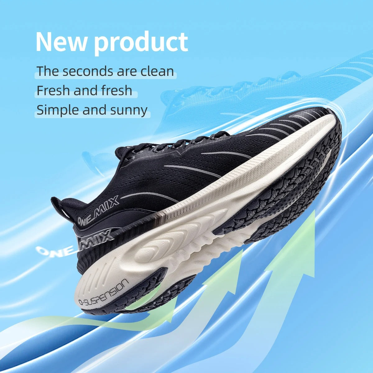 ONEMIX New Cushioning Running Shoes For Men Suitable Heavy Runners Lace Up Sports
