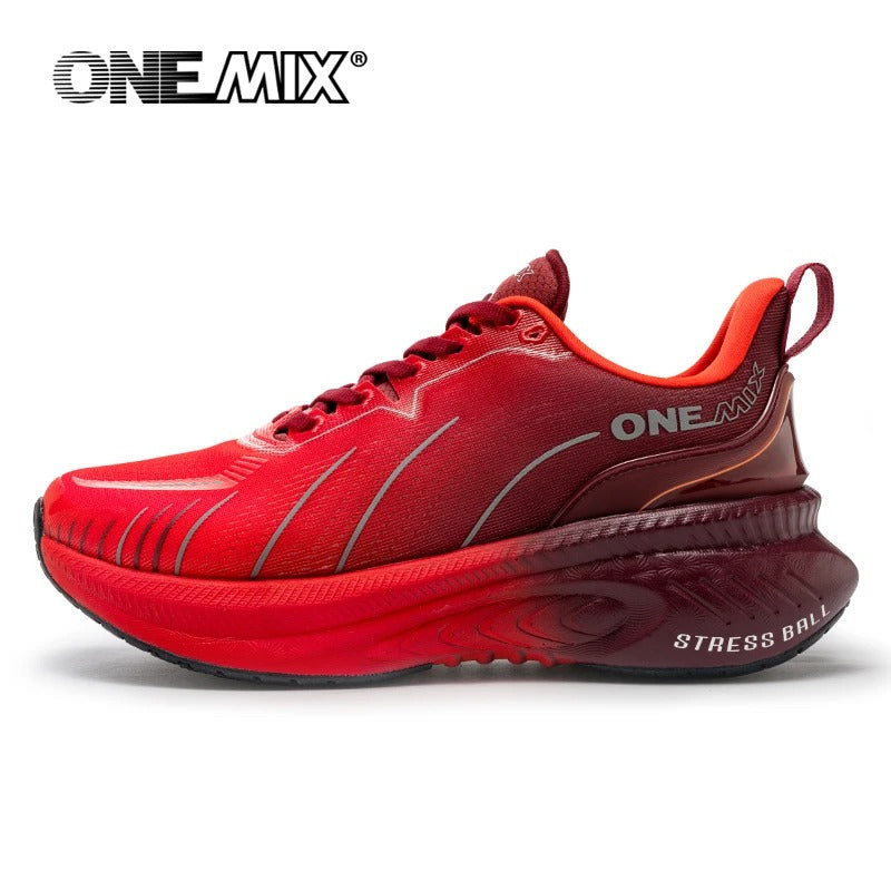 ONEMIX New Cushioning Running Shoes For Men Suitable Heavy Runners Lace Up Sports