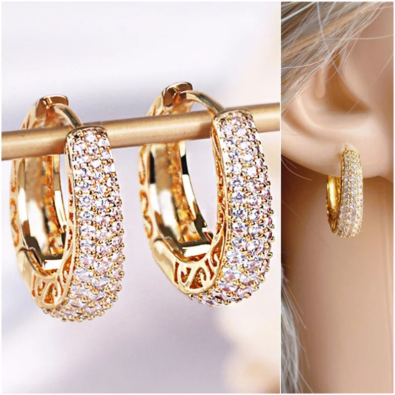 RAKOL Hollow Gold Color Hoop Earings for Women