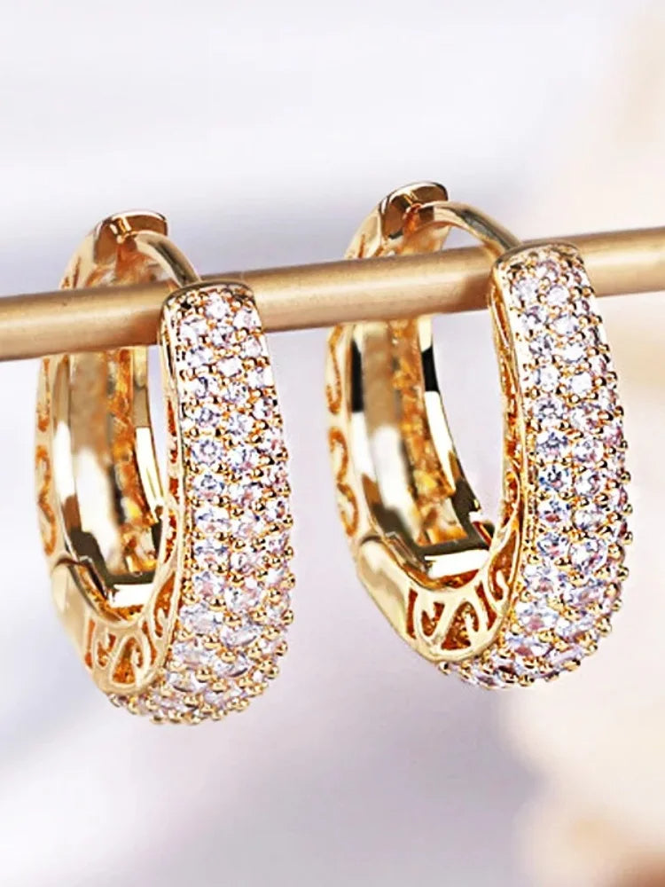 RAKOL Hollow Gold Color Hoop Earings for Women