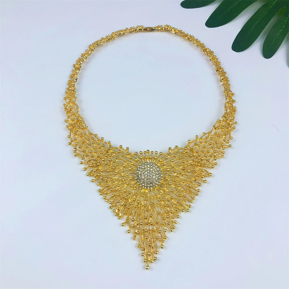 High Quality 18K Gold Plated Jewelry Sets For Women Bracelet And Ring