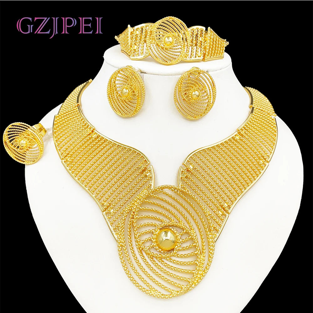 Africal Gold Color Big Jewelry Set .........