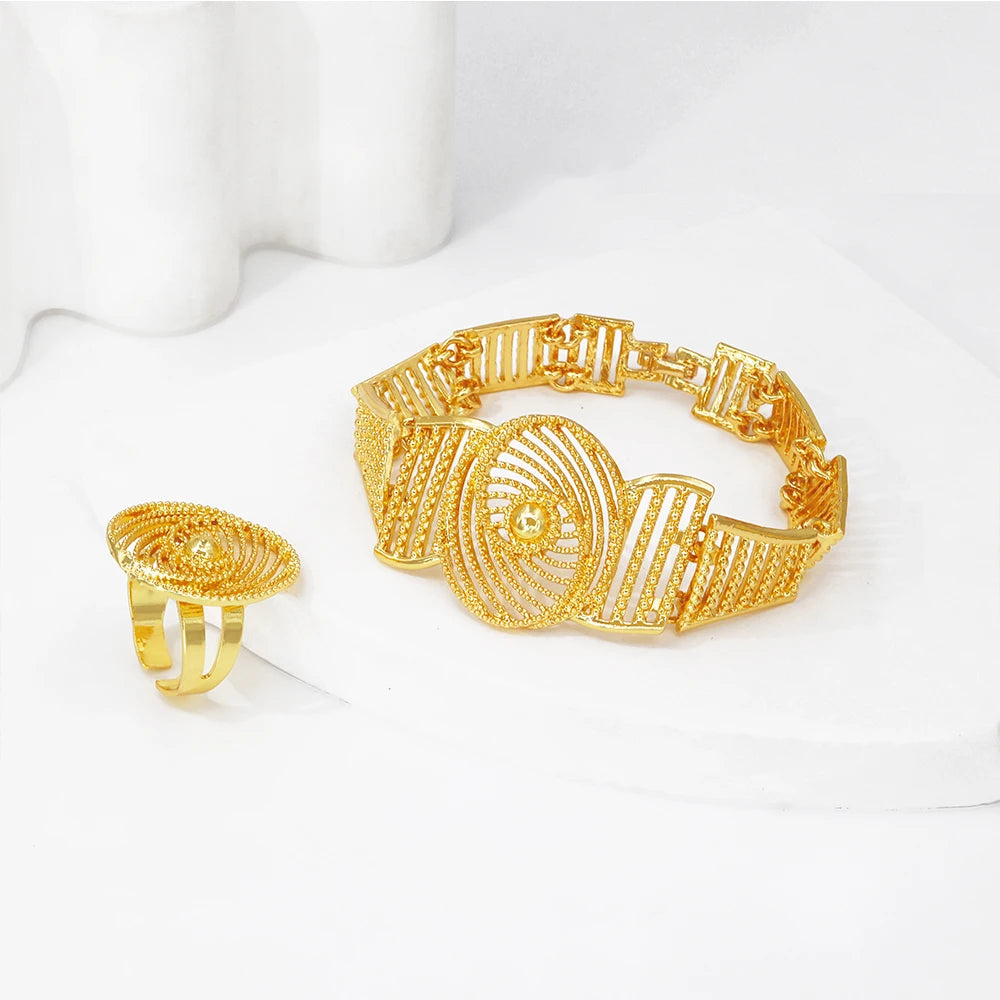Africal Gold Color Big Jewelry Set .........