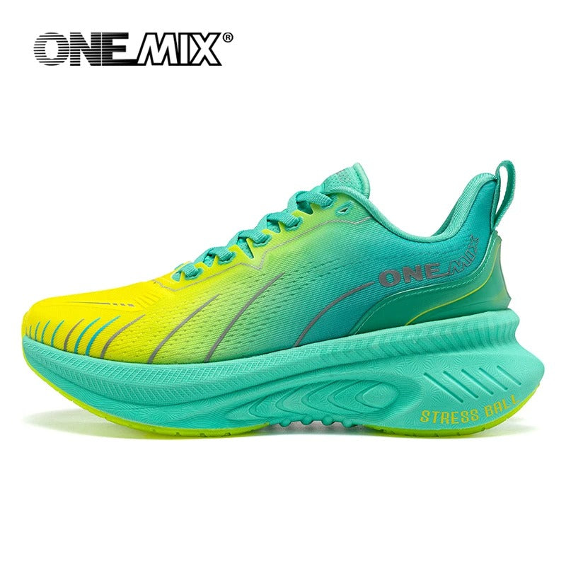 ONEMIX New Cushioning Running Shoes For Men Suitable Heavy Runners Lace Up Sports