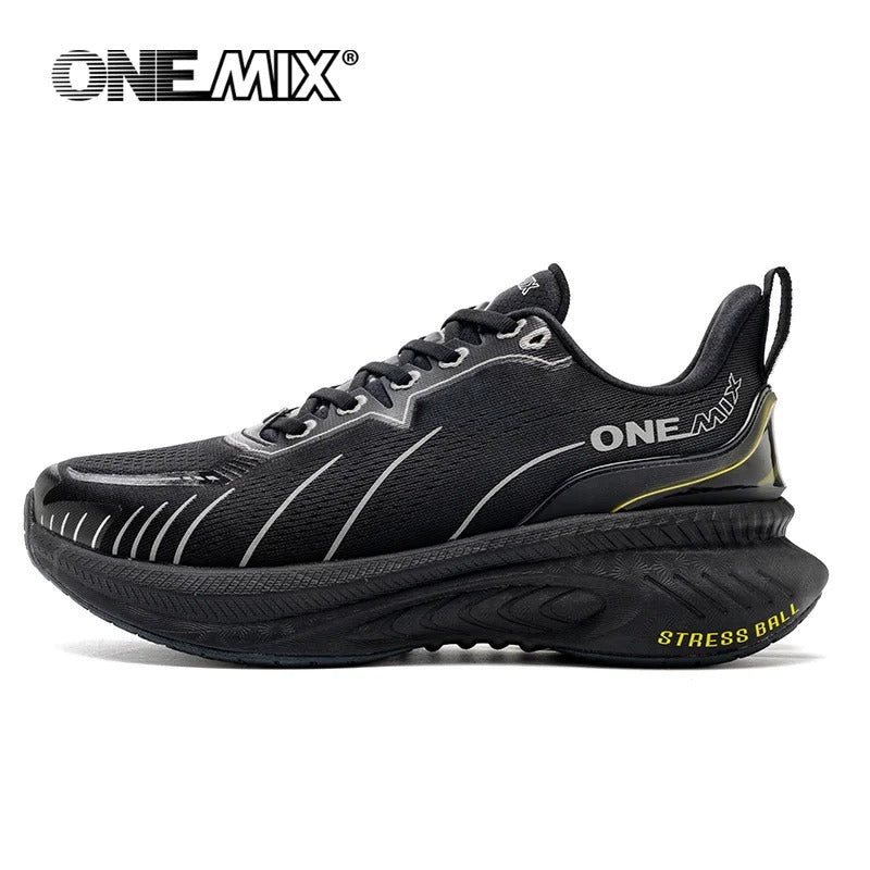 ONEMIX New Cushioning Running Shoes For Men Suitable Heavy Runners Lace Up Sports
