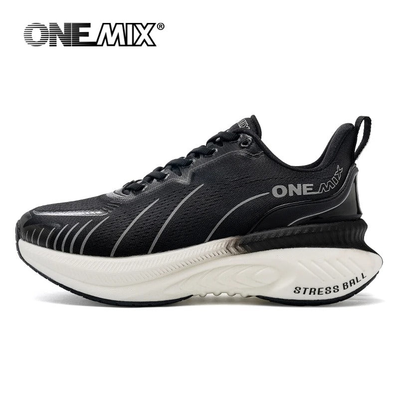ONEMIX New Cushioning Running Shoes For Men Suitable Heavy Runners Lace Up Sports
