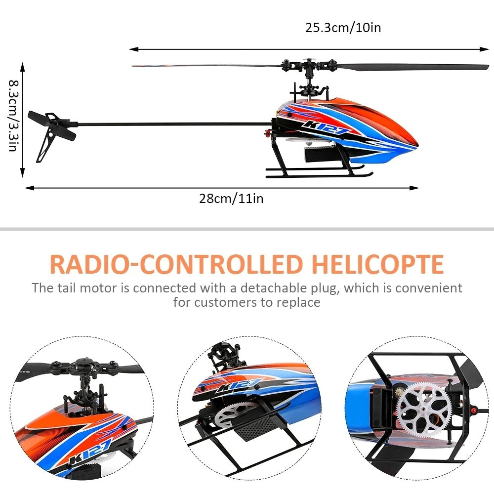 WLtoys XKS RC Helicopters K127 6-Aixs Gyroscope 2.4G 4CH Single Blade