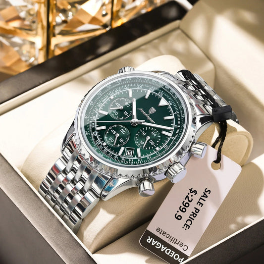 POEDAGAR Fashion Men's Quartz Watch Stainless Steel