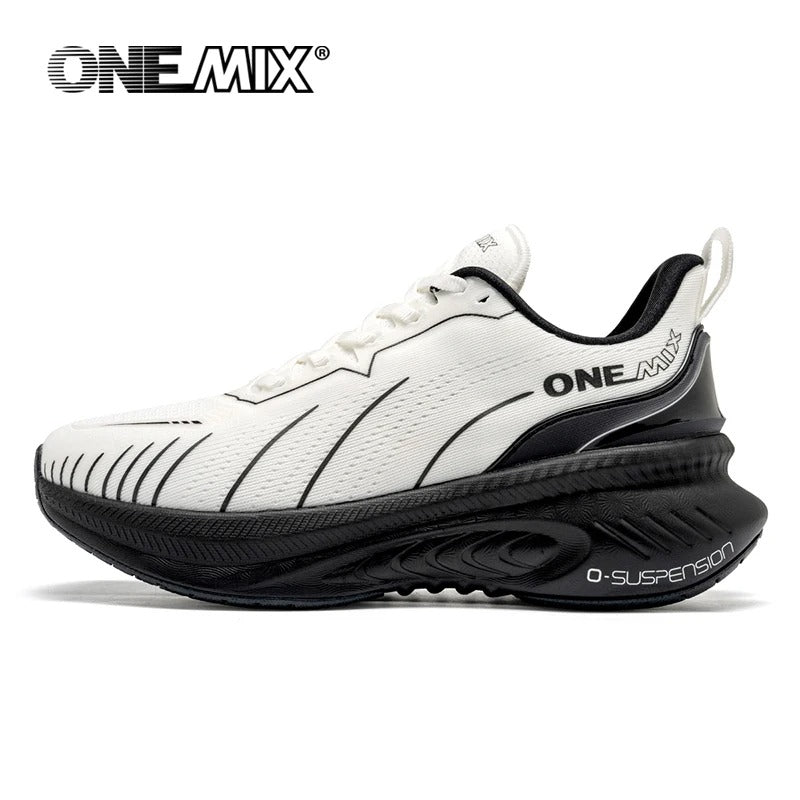 ONEMIX New Cushioning Running Shoes For Men Suitable Heavy Runners Lace Up Sports
