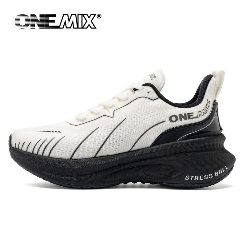 ONEMIX New Cushioning Running Shoes For Men Suitable Heavy Runners Lace Up Sports