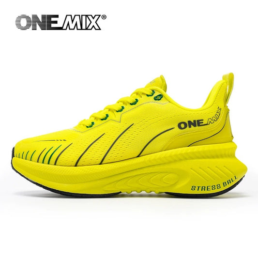 ONEMIX New Cushioning Running Shoes For Men Suitable Heavy Runners Lace Up Sports