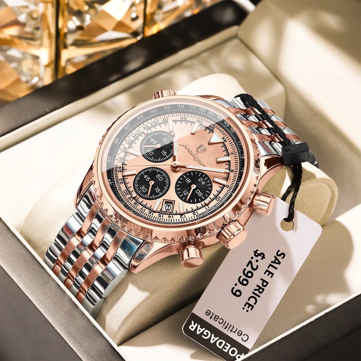 POEDAGAR Fashion Men's Quartz Watch Stainless Steel