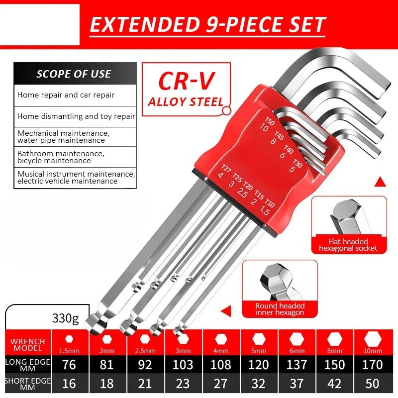 Allen Key Set，Allen Hex Wrench Screwdriver Set With Sleev Universal