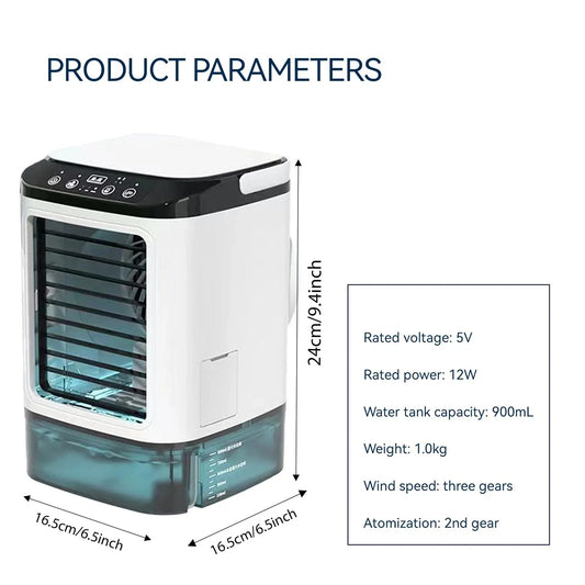 Portable Air Conditioner 3-Speed Small AC Unit Mini Air Cooler 900ML Water Tank...