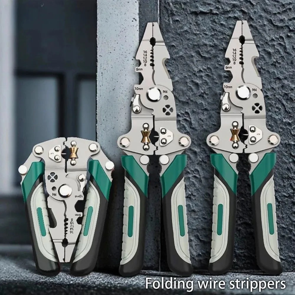 Foldable wire stripper, pulley design multi-function electrician wire splitter