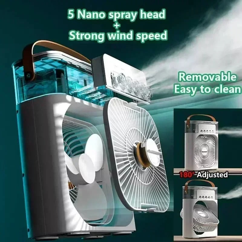 3 in 1 New Fan USB Air Conditioner Household Small Air Cooler LED Night Light Portable