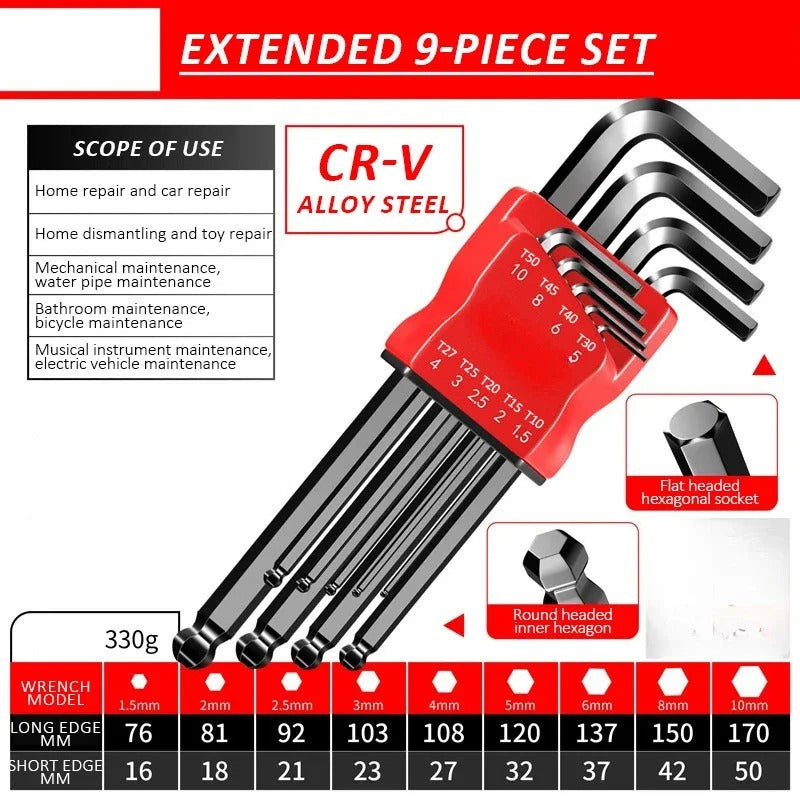 Allen Key Set，Allen Hex Wrench Screwdriver Set With Sleev Universal