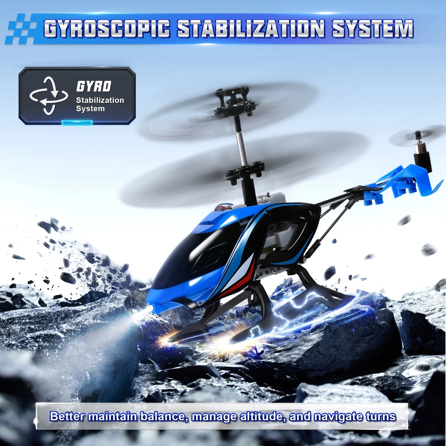 RC Helicopter, 2.4G Remote Control Helicopter with LED Lights,