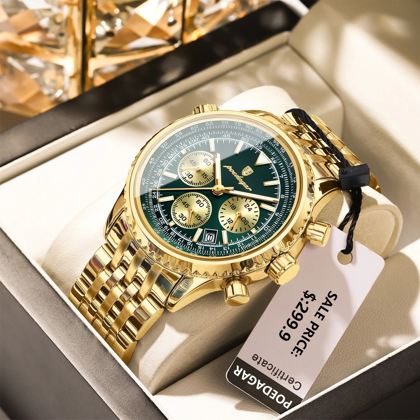 POEDAGAR Fashion Men's Quartz Watch Stainless Steel