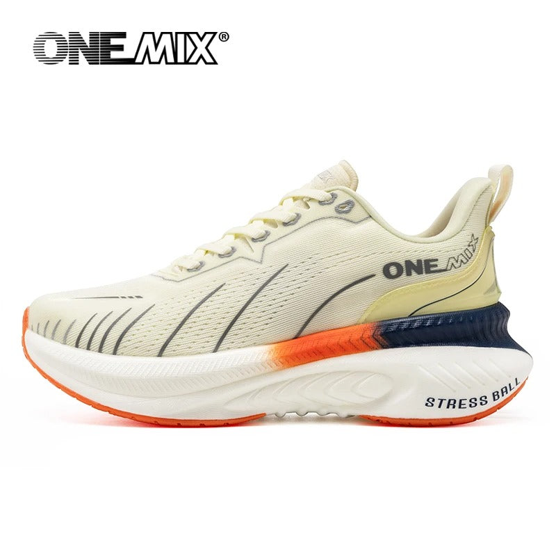 ONEMIX New Cushioning Running Shoes For Men Suitable Heavy Runners Lace Up Sports