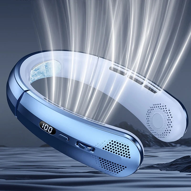 Fan 3000mA Portable Mini Hanging Neck Fan Bladeless Neckband Fan Digital Display