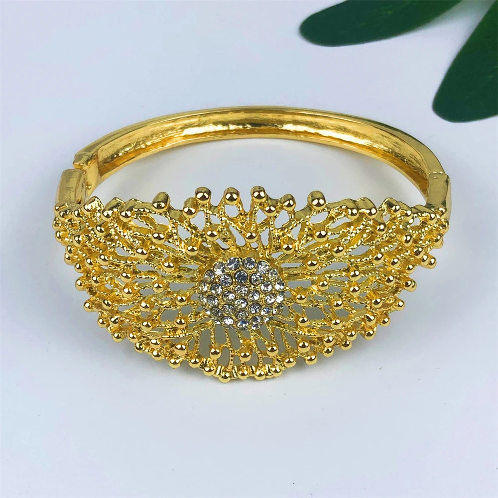 High Quality 18K Gold Plated Jewelry Sets For Women  Bracelet And Ring