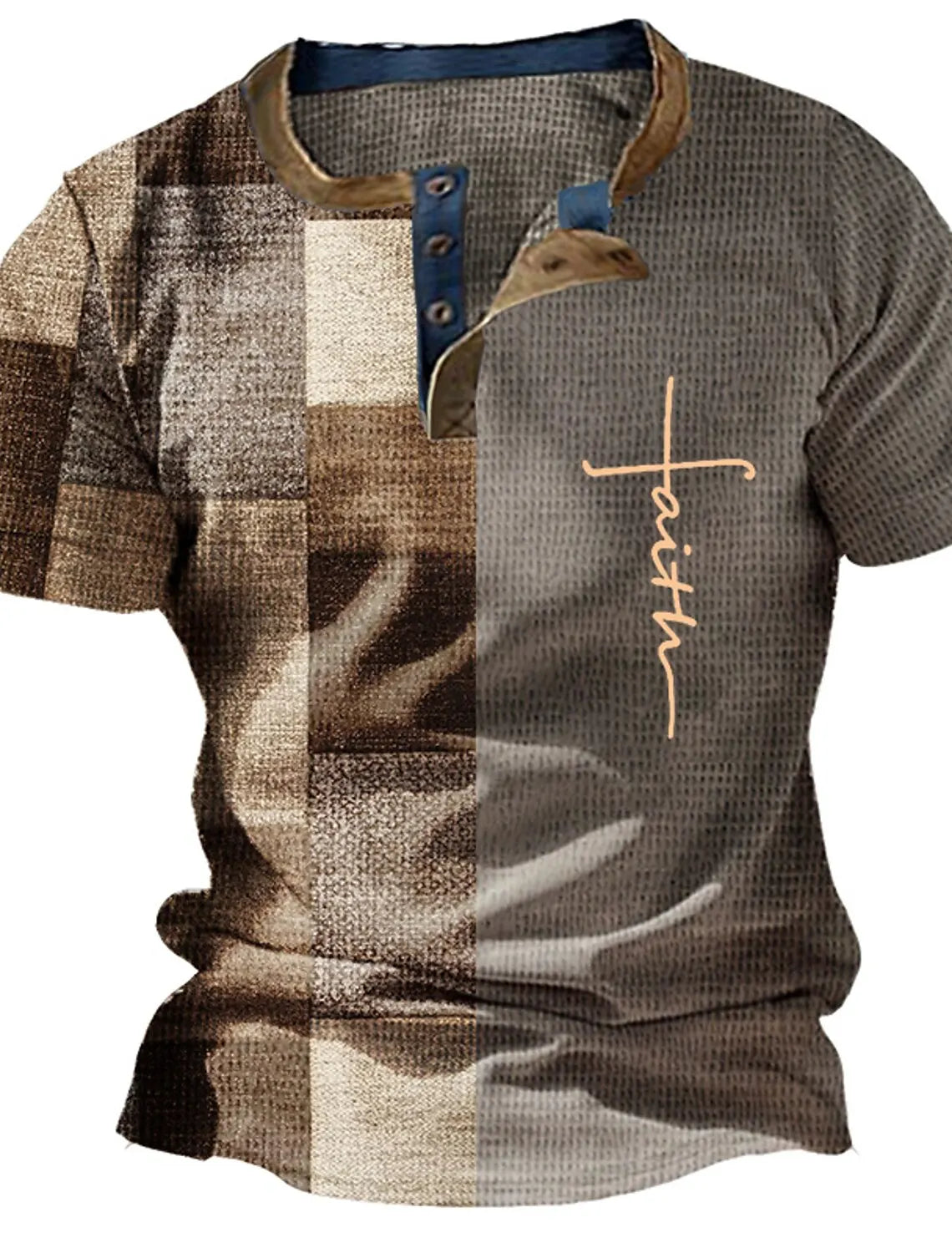 Summer Vintage Mens Shirt Cross Printed Short