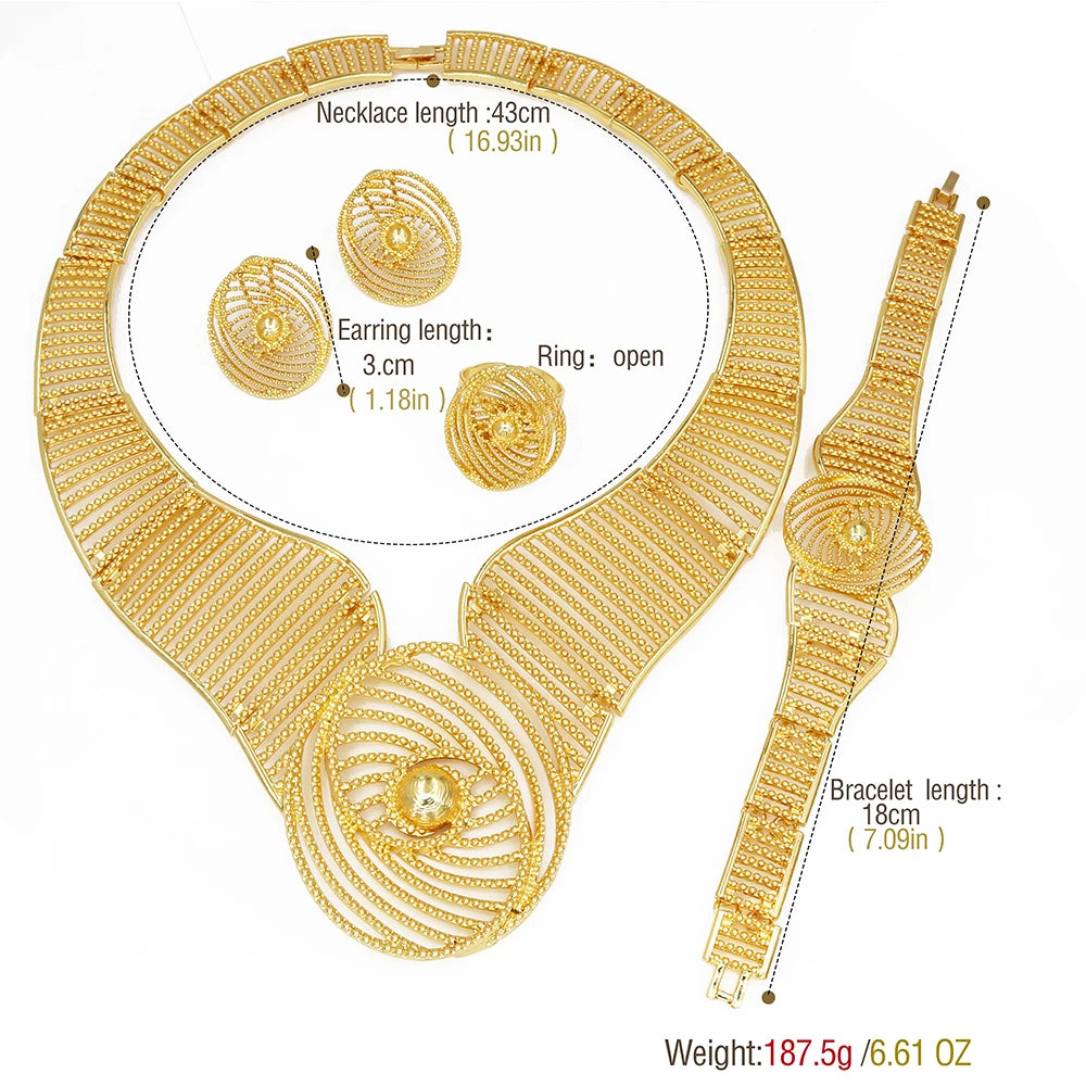 Africal Gold Color Big Jewelry Set .........