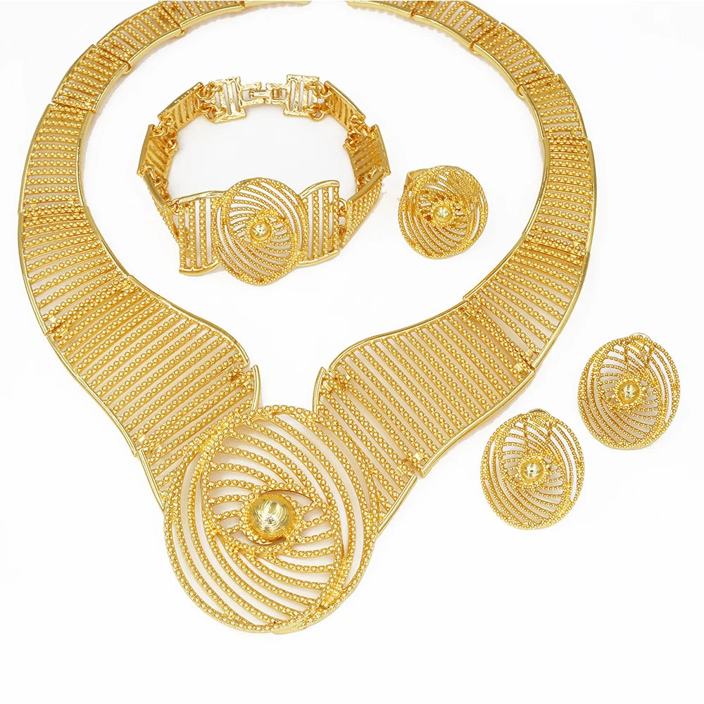 Africal Gold Color Big Jewelry Set .........