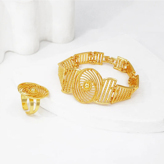 Africal Gold Color Big Jewelry Set .........