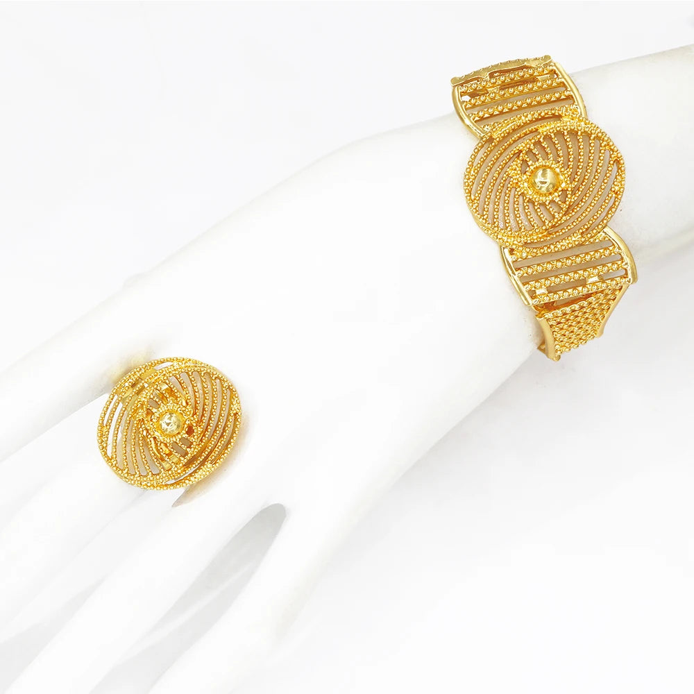 Africal Gold Color Big Jewelry Set .........