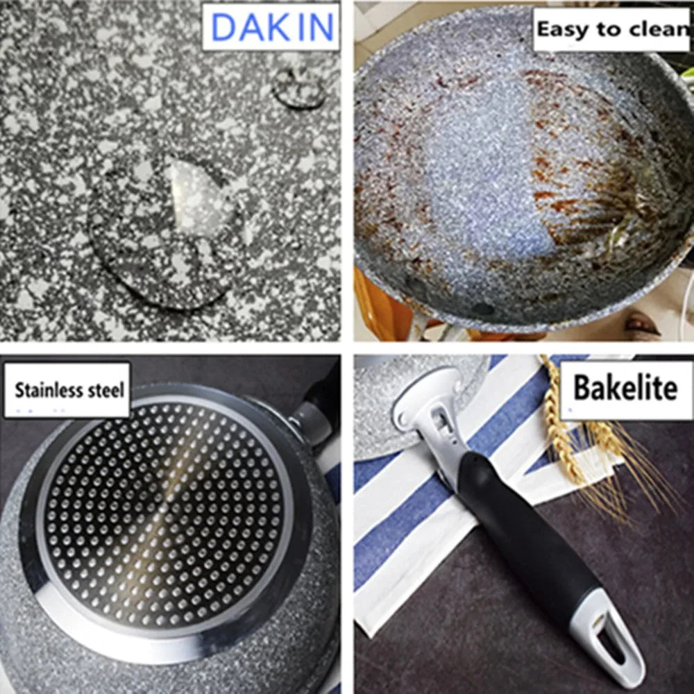 Durable Stone Frying Pan28/26/24/20cm Wok Non-stick Pan